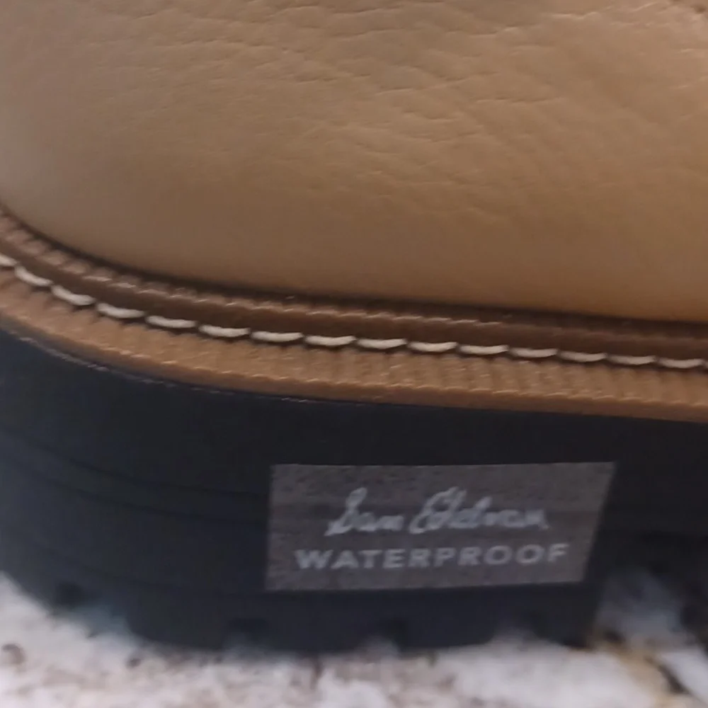 Sam Edelman Tan Chelsea Waterproof Lug Sole Boots Sz 9.5